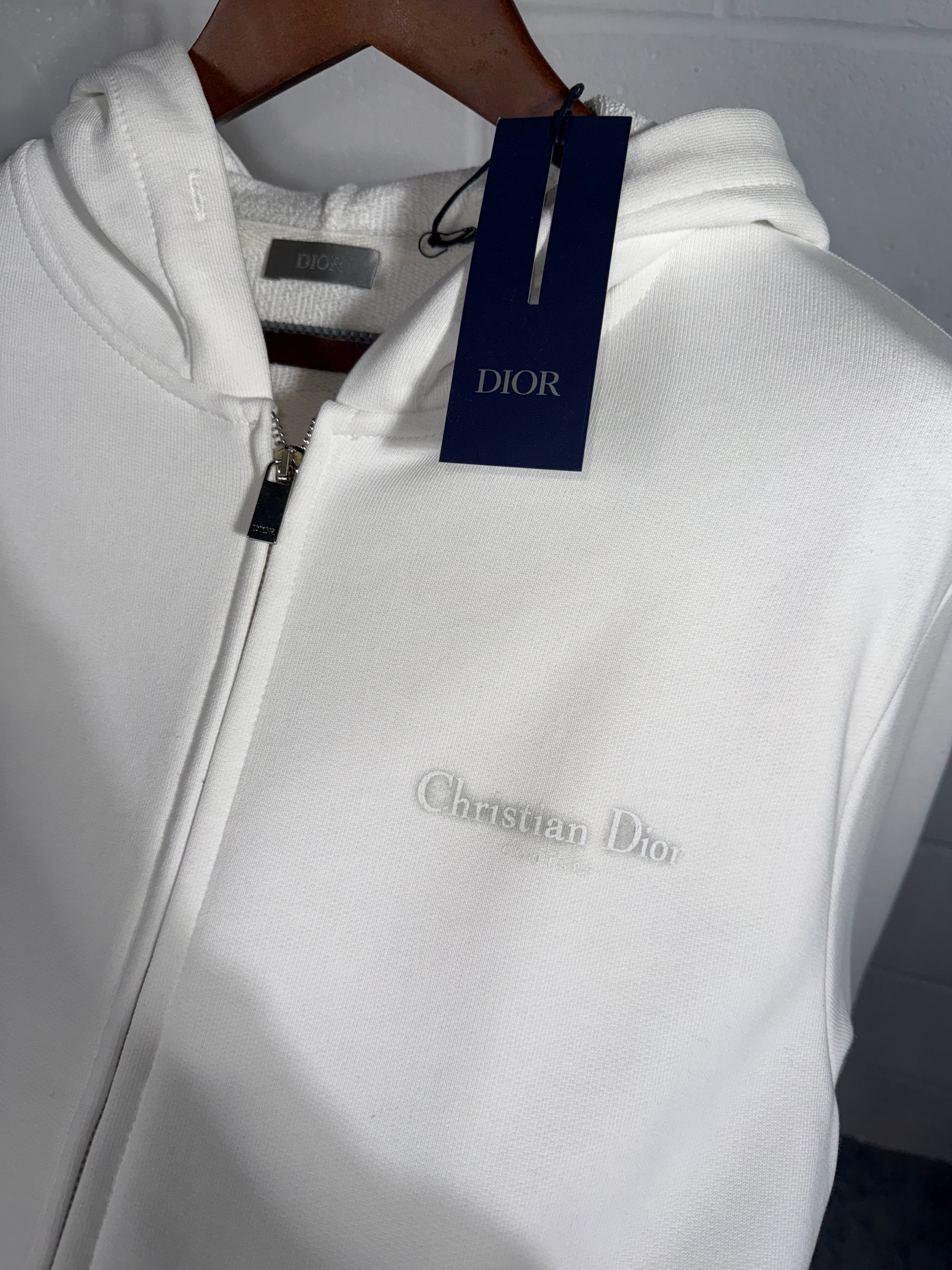 CD zip hoodie white