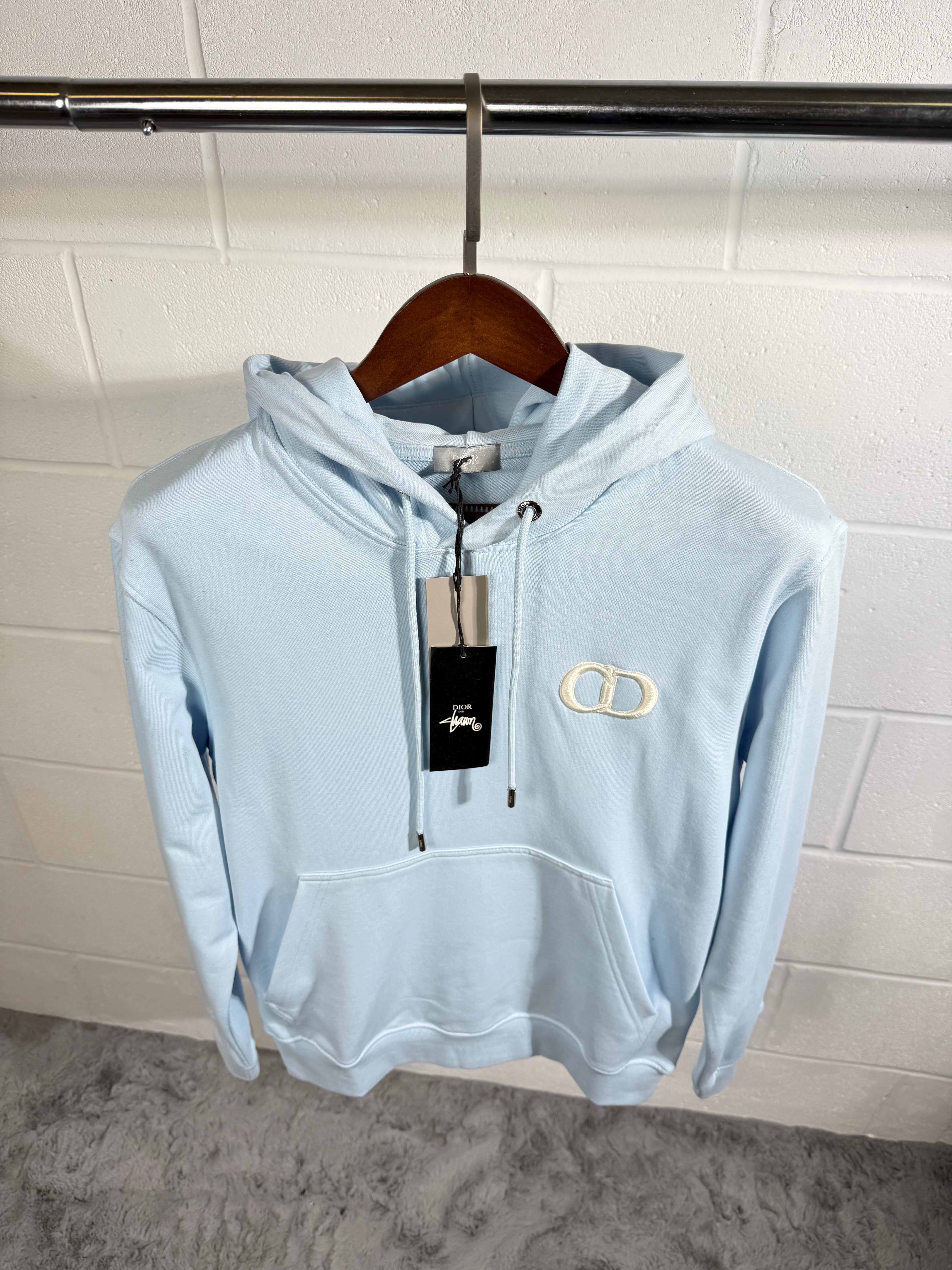 CD logo hoodie baby blue
