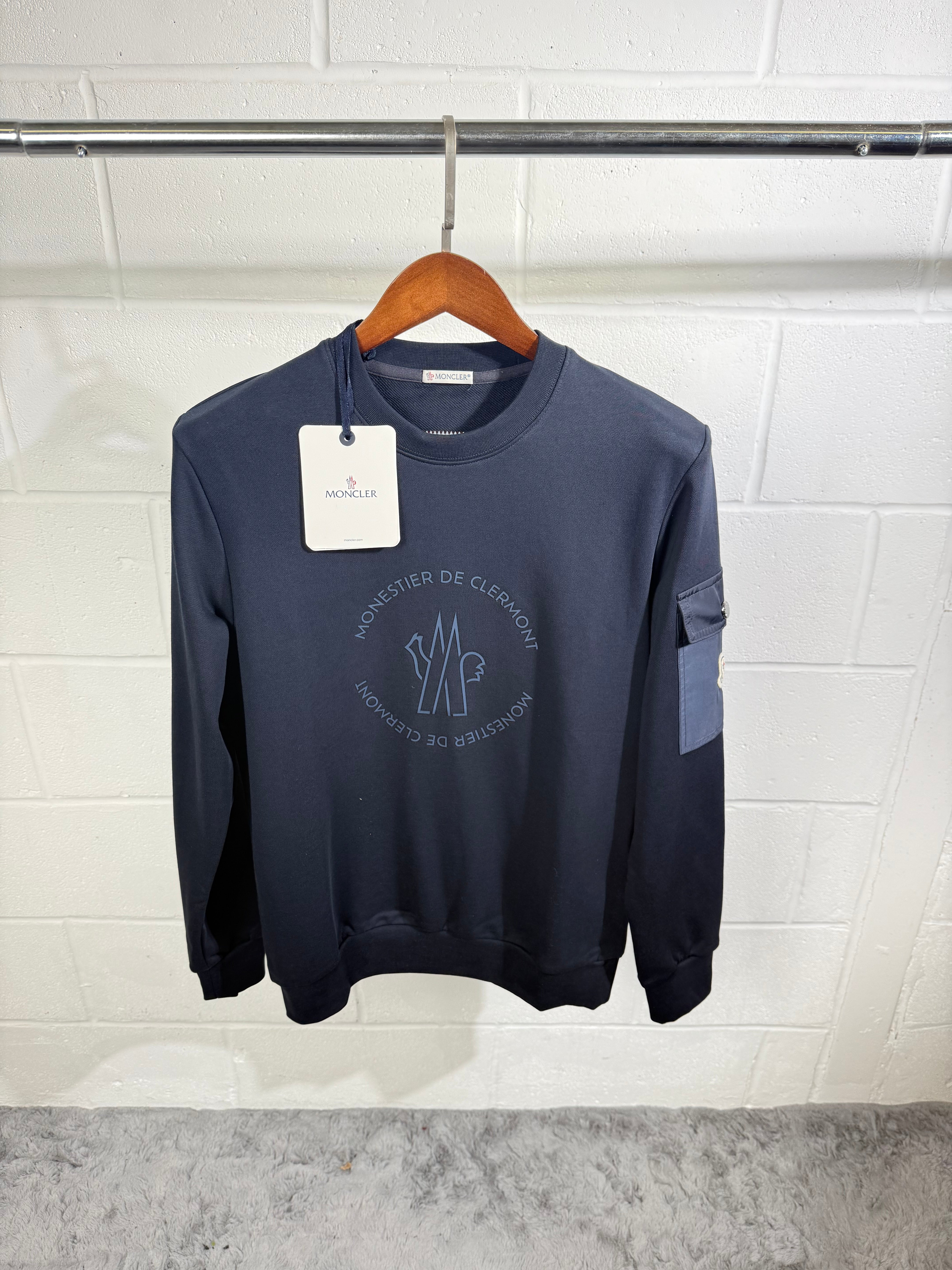 Mnclr sweater pocket logo navy