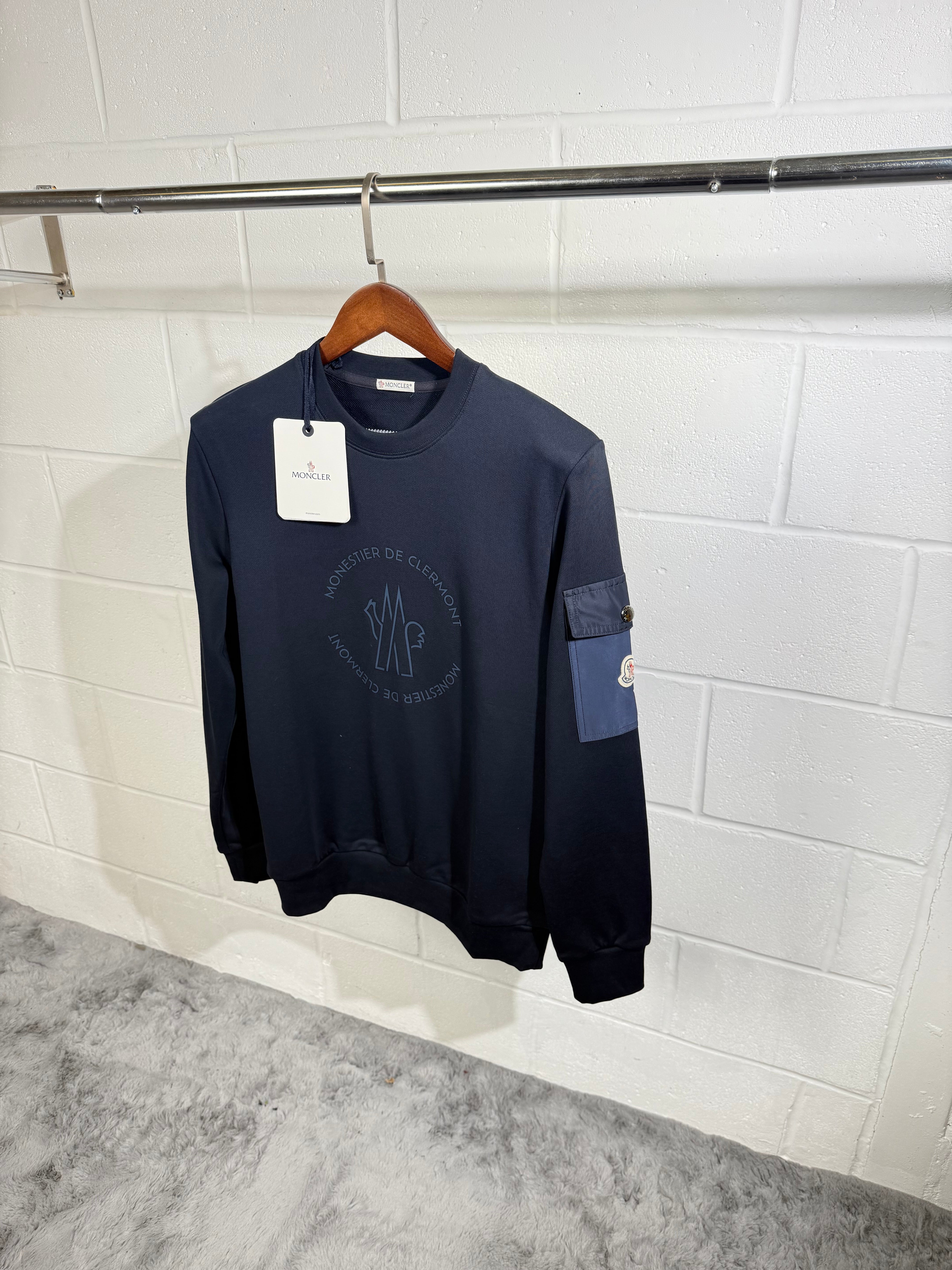 Mnclr sweater pocket logo navy