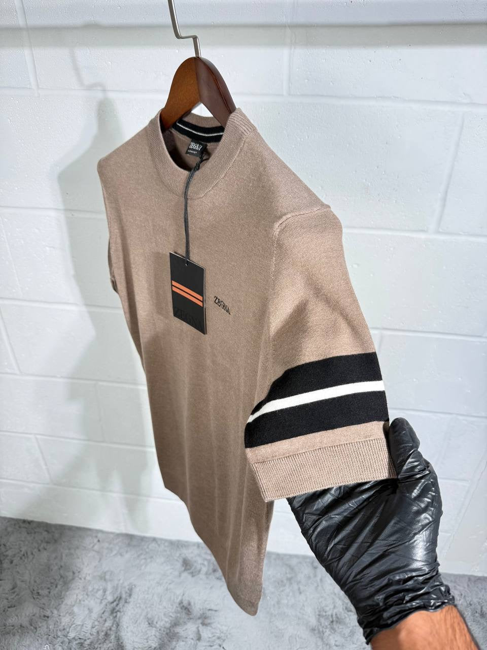 ZGNA brown knitted Tshirt