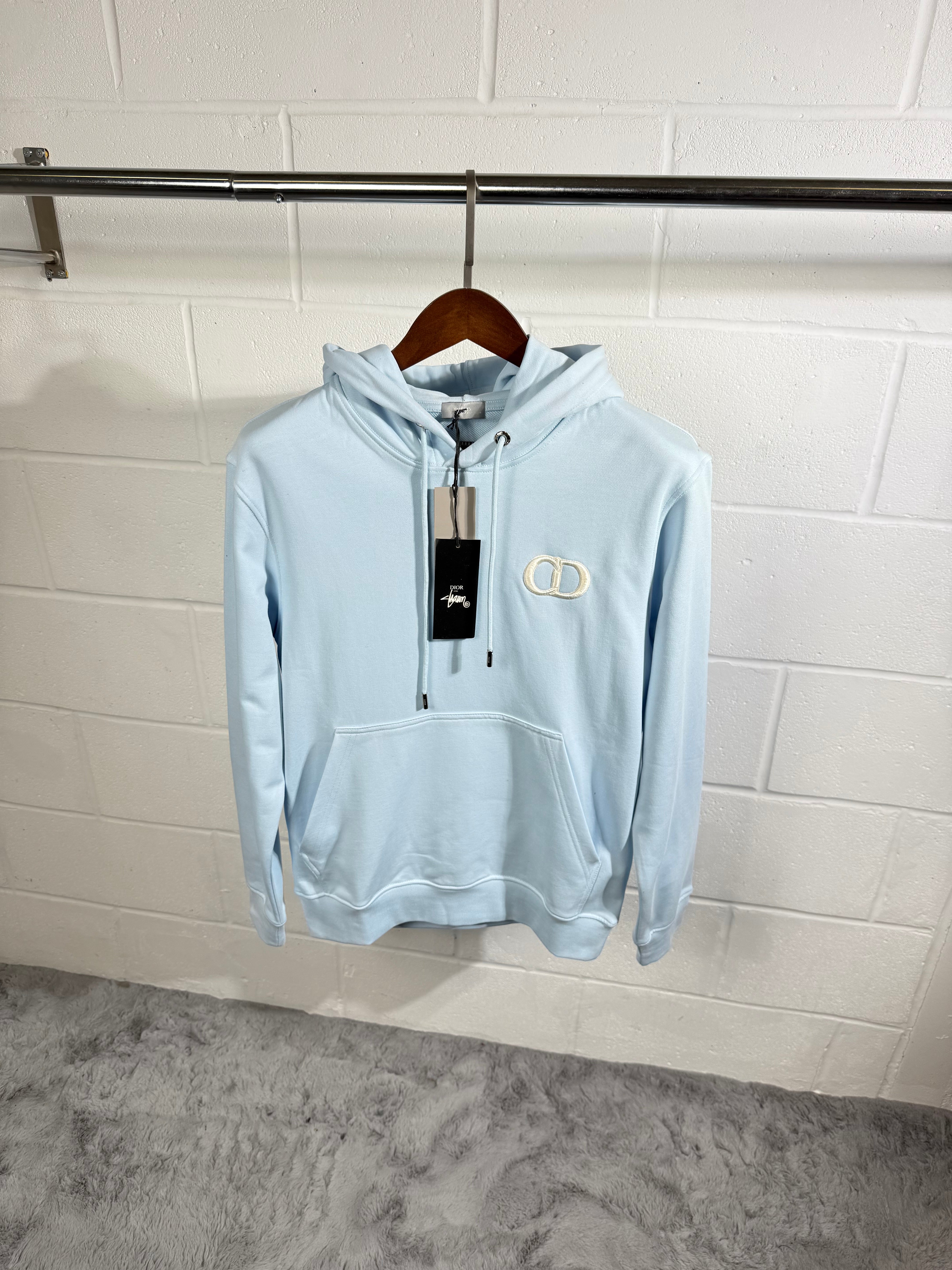 CD logo hoodie baby blue