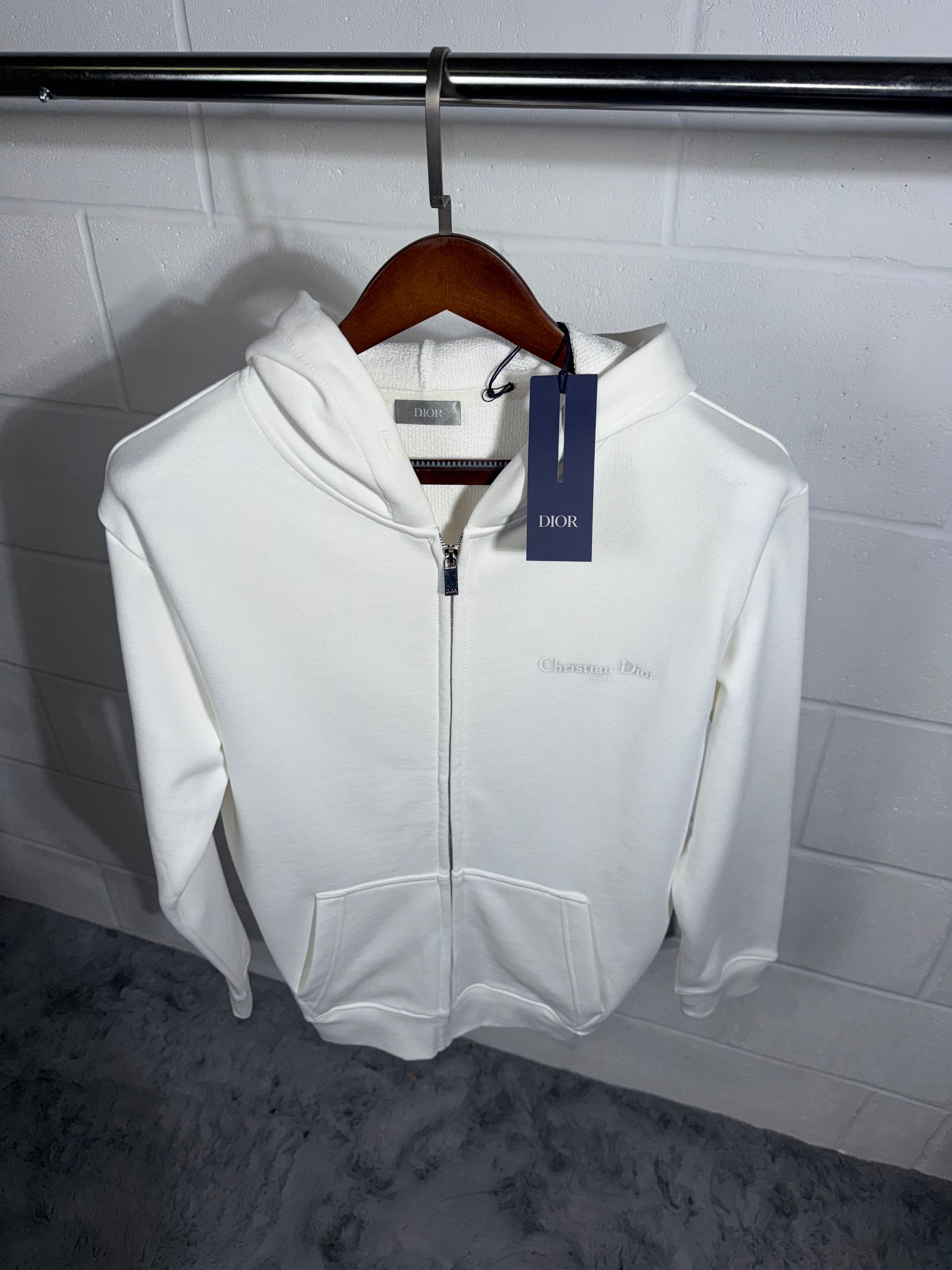 CD zip hoodie white