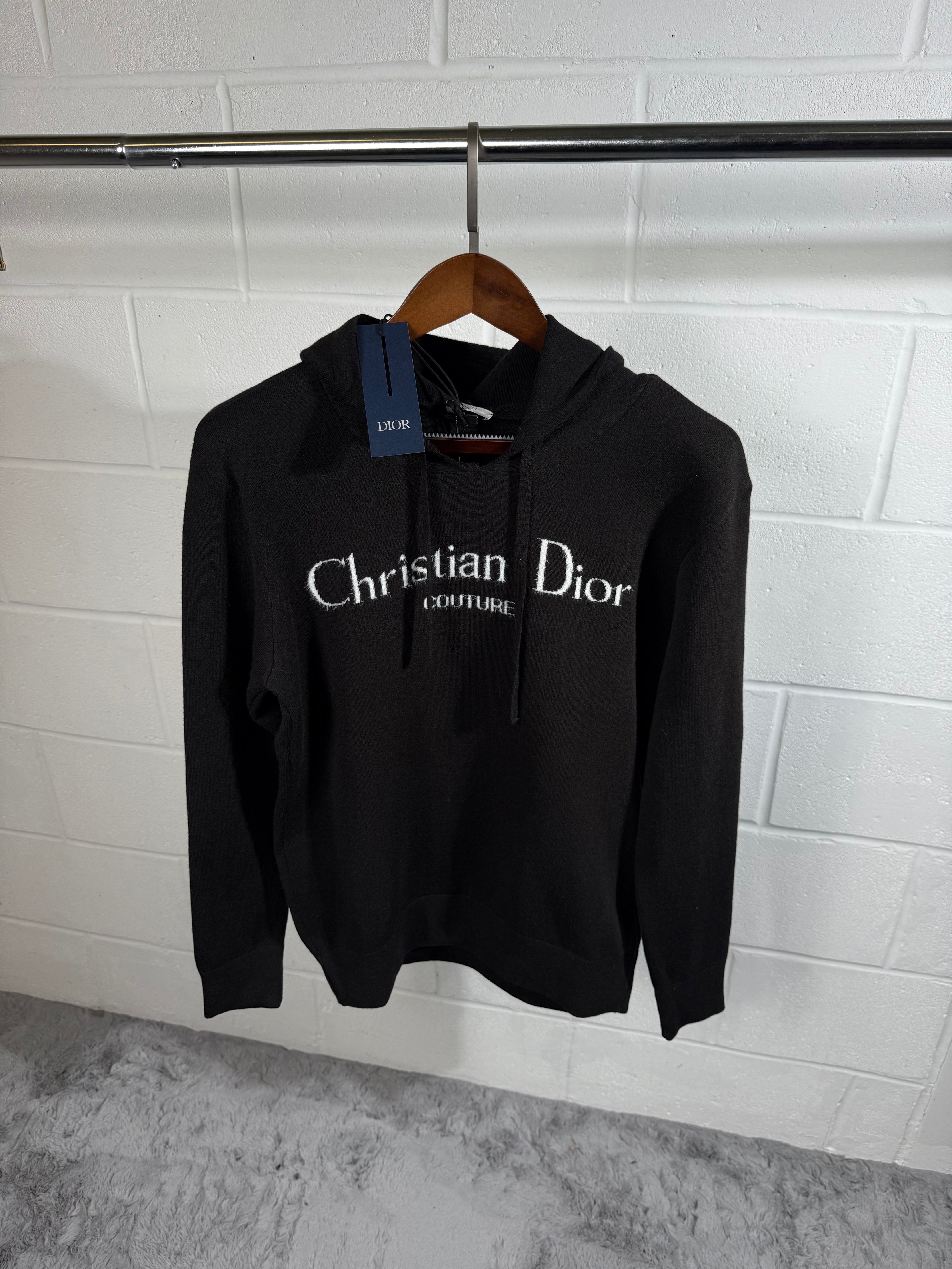 DIOR KNITTED HOODIE BLACK